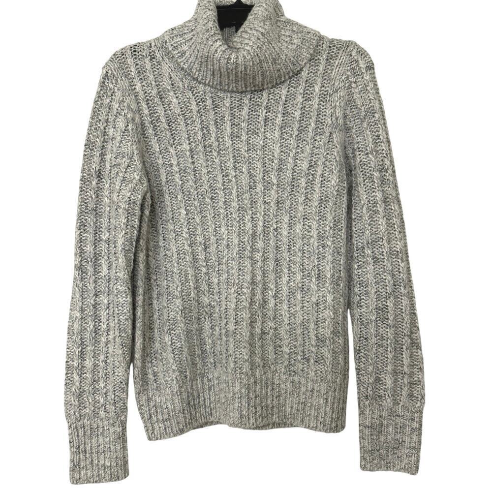 BANANA REPUBLIC Alpaca Wool Gray Italian Yarn Chunky Cozy Cabin Turtleneck M